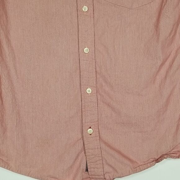 DH3 Shirt Men's Small Button Down Long Sleeve 100% Cotton Off Red Office Preppy - Picture 5 of 10